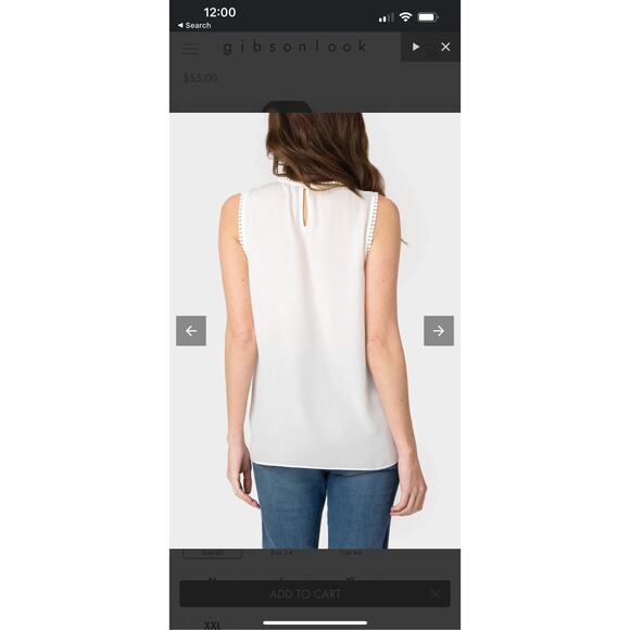 Halogen Gibson Nordstrom Luna Crochet Lace Yoke Layering Blouse Small - Picture 6 of 6